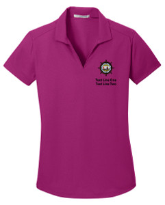 Grid Ladies Wicking Polo with Scouting America Sea Base Logo - Purple