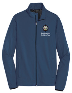 Active Soft Shell Jacket with Scouting America Florida Sea Base Logo - Steal Blue 2