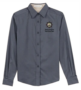 Ladies Long Sleeve Shirt with Scouting America Sea Base Logo - Charcoal