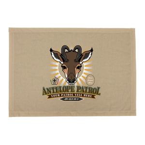 Wood Badge Patrol Flag with Wood Badge Antelope Critter with Wood Badge logo Wood Badge Patrol Flag with Wood Badge Antelope Critter with Wood Badge logo
