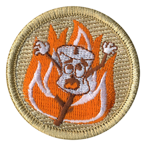 Roasted Marshmallow Scout Patrol Patch - embroidered 2 inch round Roasted Marshmallow Scout Patrol Patch - embroidered 2 inch round