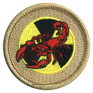 Red Radioactive Scorpion Scout Patrol Patch - embroidered 2 inch round Red Radioactive Scorpion Scout Patrol Patch - embroidered 2 inch round