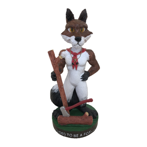 Wood Badge Bobblehead of Wood Badge Fox- Front View