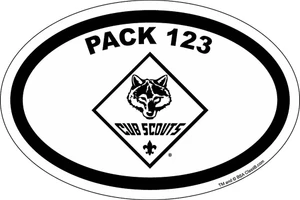Cub Scout Pack Sticker Pack with Oval Cub Logo - 8 pack