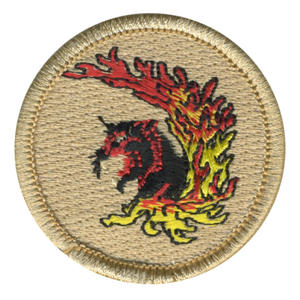 Flaming Panther Scout Patrol Patch - embroidered 2 inch round Flaming Panther Scout Patrol Patch - embroidered 2 inch round