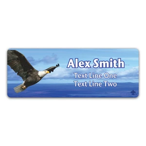 Troop Eagle Blue Sky Name Tag with Scouting America fleur-de-lis