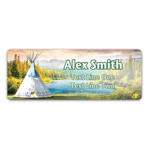 Troop Native American Tipi Name Tag with Scouting America Fleur-De-Lis
