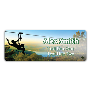 Zipline Troop Name Tag with Scouting America Fleur-De-lis