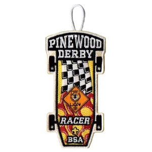 Lion racer patch with flag design
