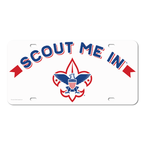 Scouting License Plate with Official Scout Me In Corporate Logo