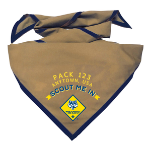 Pack Neckerchief with Cub Scout Logo and Scout Me In Logo Pack Neckerchief with Cub Scout Logo and Scout Me In Logo