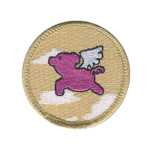 When Pigs Fly Scout Patrol Patch - embroidered 2 inch round When Pigs Fly Scout Patrol Patch - embroidered 2 inch round