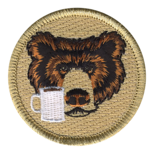 Coffee Cup Bear Scout Patrol Patch - embroidered 2 inch round Coffee Cup Bear Scout Patrol Patch - embroidered 2 inch round