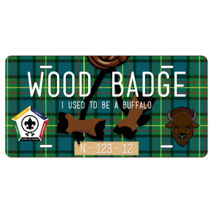 Wood Badge License Plate with Wood Badge Beads and Wood Badge Logo Wood Badge License Plate with Wood Badge Beads and Wood Badge Logo
