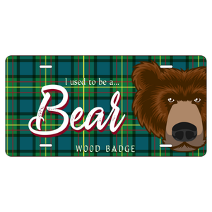 Wood Badge License Plate With BSA Wood Badge Bear Critter and Wood Badge Course Number