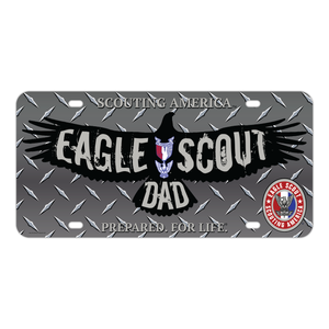 Scouts BSA Eagle Scout Dad License Plate with Eagle Scout Logo