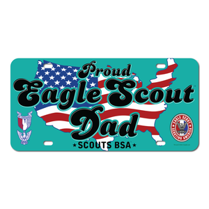 Scouting America Eagle Scout Dad License Plate with Eagle Scout Logo