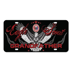 Eagle Scout License Plate with Grandfather Eagle With Flames design