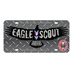 Scouting America Eagle Scout Grandfather License Plate with Eagle Scout Logo