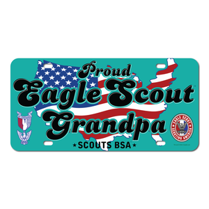 Eagle Scout Grandpa License Plate with Eagle Scout Logo