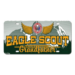 Scouting America Eagle Scout Grandfather License Plate with Eagle Scout Logo