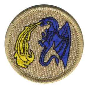 Fire Breathing Dragon Scout Patrol Patch - embroidered 2 inch round Fire Breathing Dragon Scout Patrol Patch - embroidered 2 inch round