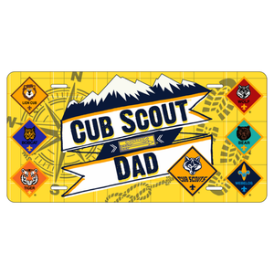 Cub Scout Pack Dad License Plate with Cub Scout Ranks Logo