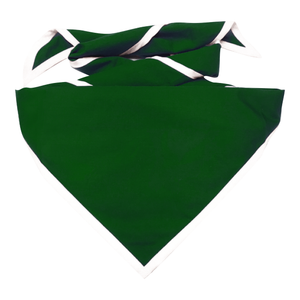 Blank Forest Green Neckerchief with White Piped Edge - Troop Size (B848 BST 27 w/1)