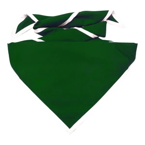 Blank Forest Green Neckerchief with White Piped Edge - Troop Size B848 BST 27 w/1