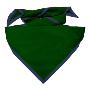 Blank Forest Green Neckerchief with Metro Blue Piped Edge - Troop Size (B848 BT 27/15) Blank Forest Green Neckerchief with Metro Blue Piped Edge - Troop Size (B848 BT 27/15)