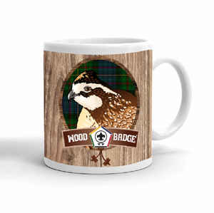 Wood Badge Mug with Wood Badge Bobwhite Critter with Wood Badge Logo and Wood Badge Bead - Right View Wood Badge Mug with Wood Badge Bobwhite Critter with Wood Badge Logo and Wood Badge Bead - Right View