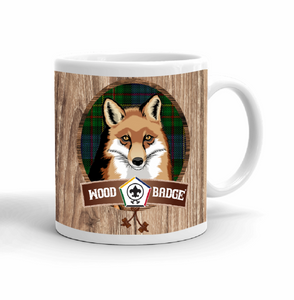 Wood Badge Mug with Wood Badge Fox Critter with Wood Badge Logo and Wood Badge Bead - Right View Wood Badge Mug with Wood Badge Fox Critter with Wood Badge Logo and Wood Badge Bead - Right View