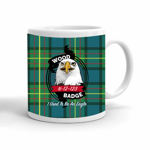 Wood Badge Mug with Wood Badge Eagle Critter - Left View Wood Badge Mug with Wood Badge Eagle Critter - Left View
