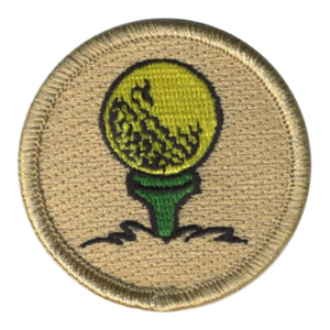 Golden Golf Ball Scout Patrol Patch - embroidered 2 inch round