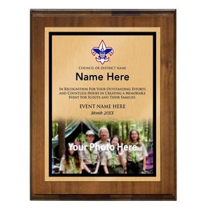 Scouts BSA Council Plaque with BSA Logo - Dark Wood