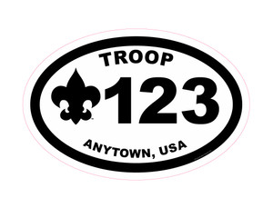 Scouts Troop Sticker with Scouting America Fleur De Lis