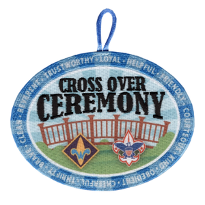 Cub Scout Crossover Ceremony Patch with Webelos Rank and Scouting America Logo