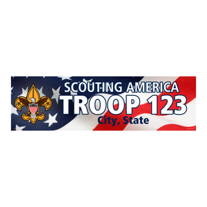BSA Troop Banner with BSA Logo (28" Tall x 96" wide Banner)