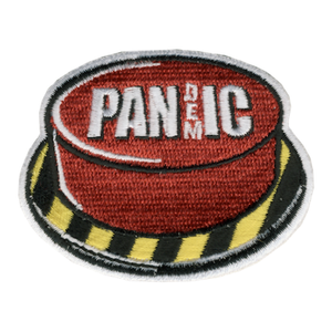 Funny 2020 Quarantine Patch with Panic Pandemic Red Button Iron On Patch Design