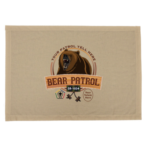 Wood Badge Patrol Flag with Wood Badge Bear Critter with Wood Badge logo and Wood Badge Beads Wood Badge Patrol Flag with Wood Badge Bear Critter with Wood Badge logo and Wood Badge Beads