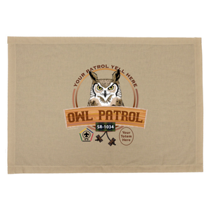 Wood Badge Patrol Flag with Wood Badge Owl Critter with Wood Badge logo and Wood Badge Beads Wood Badge Patrol Flag with Wood Badge Owl Critter with Wood Badge logo and Wood Badge Beads