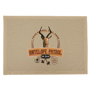 Wood Badge Flag with Wood Badge Antelope Critter with Wood Badge logo and Wood Badge Beads Wood Badge Flag with Wood Badge Antelope Critter with Wood Badge logo and Wood Badge Beads