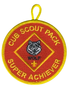 Cub Scout Pack Super achiever Patch with Wolf Rank Scouting America
