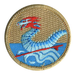 Surfing Sea Serpent Patrol Patch - embroidered 2 inch round