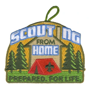 Scouting From Home - Prepared For Life Embroidered Patch with Scouting America FLeur De Lis