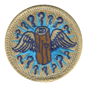 Flying Log Patch - embroidered 2 inch round