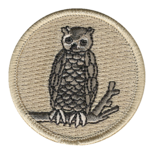 Perched Owl Patch - embroidered 2 inch round