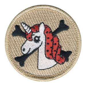 Deadly Redhead Unicorn Patch - embroidered 2 inch round