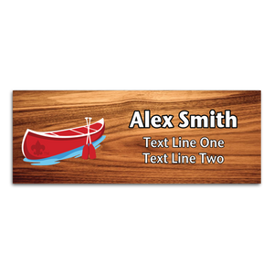 Scouts BSA Name Tag with BSA FDL - Red Canoe with Red Paddles on Cherry Wood Scouts BSA Name Tag with BSA FDL - Red Canoe with Red Paddles on Cherry Wood