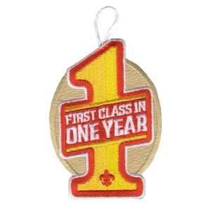 First Class Scout Rank in One Year in Scouting with Scouting America Fleur-De-Lis